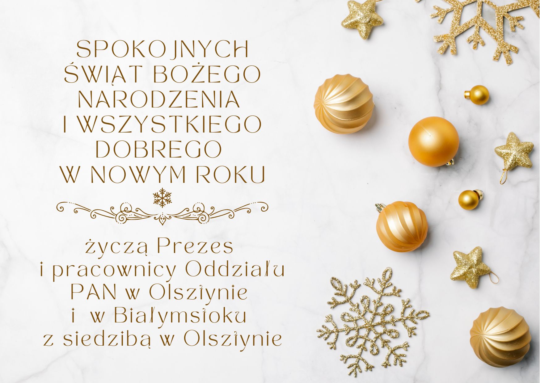 White Gold Elegant Merry Christmas and Happy New Year Greetings Card